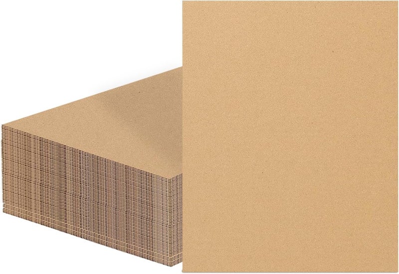 Doubleggs 60 Pack 8x10 Inch Corrugated Cardboard Sheets, 2mm Thick Flat Card Boards Inserts for Crafts, Mailing, Packing, Shipping, DIY Crafts Projects - Image 1